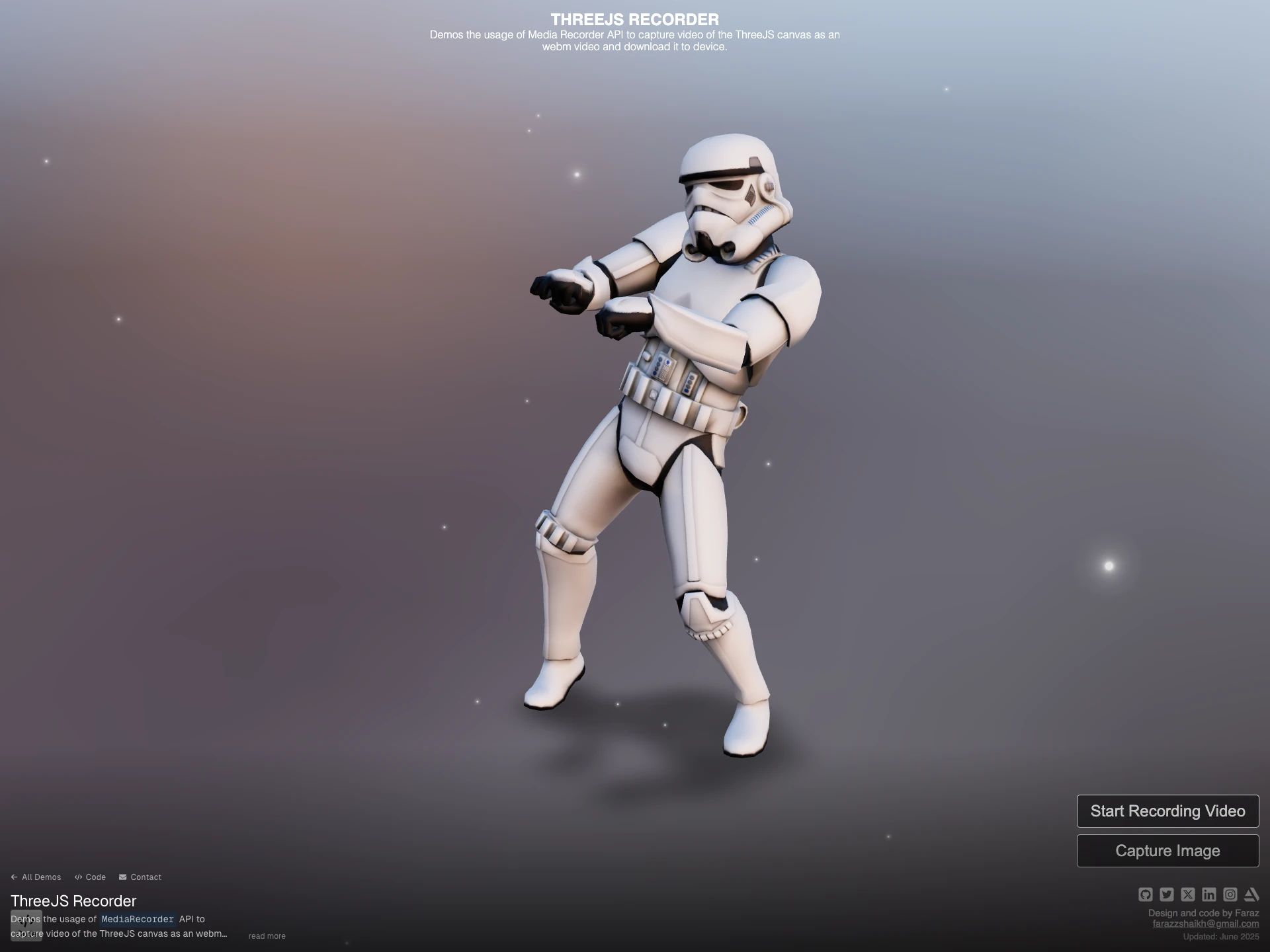ThreeJS Recorder | Demos | Faraz Shaikh